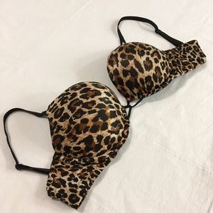 VS Miraculous Plunge Leopard Push-Up Bra